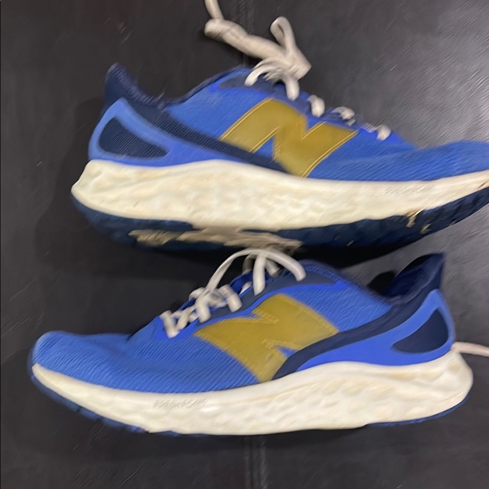 Blue and Gold Athletic Sneakers